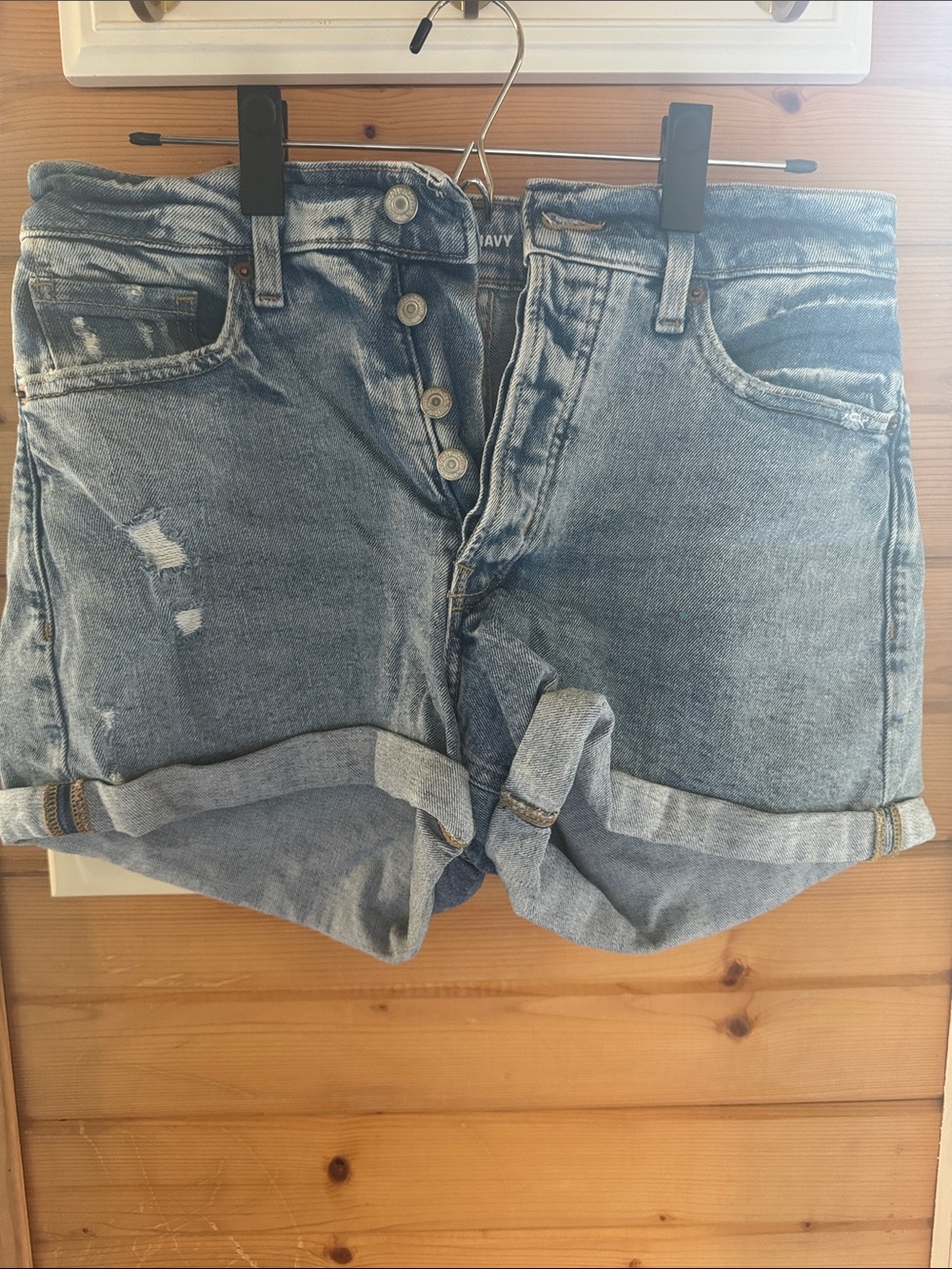 Old Navy Light Blue Distressed Denim Shorts